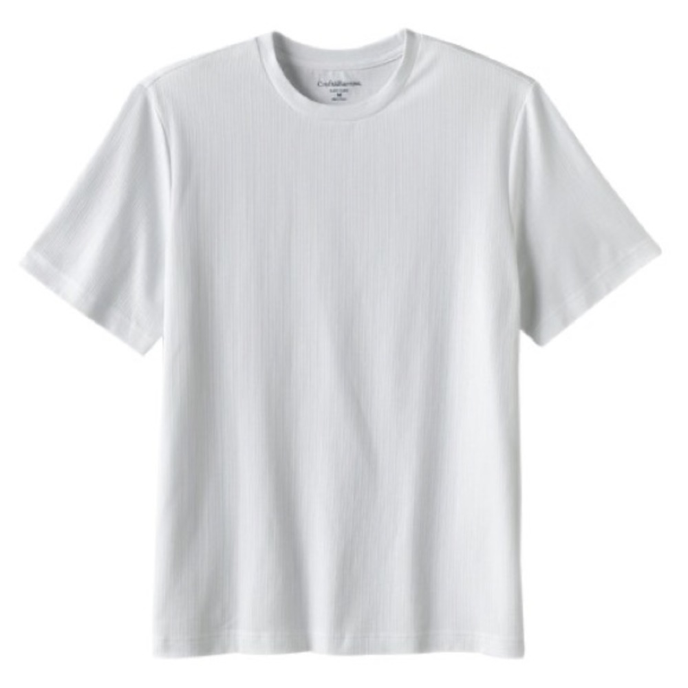 White Men's Croft & Barrow® Easy-Care Ribbed Tee